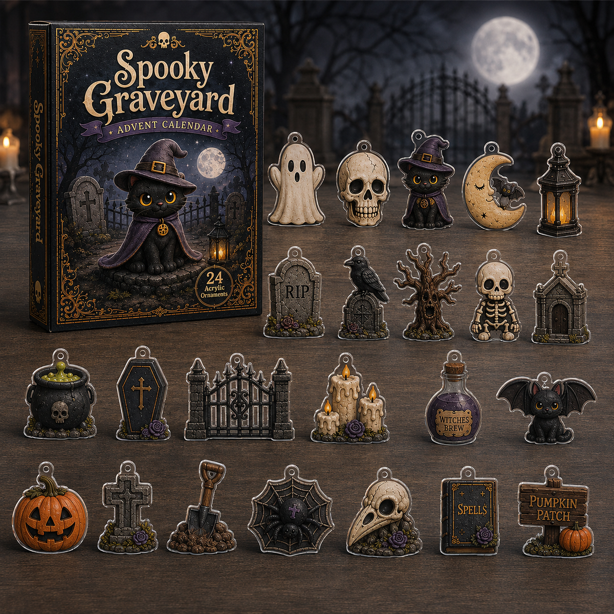Spooky Graveyard Advent Calendar 2026 - 24-Day Festive Countdown, Acrylic Charms Blind Box - Gift For Halloween Lovers AC0HA013 e9c00492-f55f-42c0-95d9-657ceee59a6c-box-charms.png