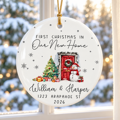 First Christmas In New Home Ornament, Custom Couple Name with Address Housewarming Keepsake e9c4d574-b335-4ed9-a5dc-f3765e426a11-banner.png