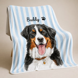 Custom Pet Watercolor Blanket - Name + Portrait - Personalized Blanket e9d78d51-ee98-4d9c-9670-ea96cce5643e.jpg