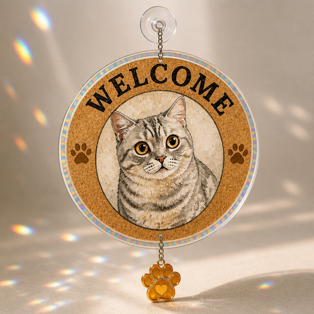 Custom Cat Photo Watercolor Welcome Doormat - Personalized 1 Layered Suncatcher with Charm e9e8a6cd-46d8-484f-b7cd-1f8343a19080.jpg