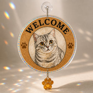 Custom Cat Photo Watercolor Welcome Doormat - Personalized 1 Layered Suncatcher with Charm e9e8a6cd-46d8-484f-b7cd-1f8343a19080.jpg