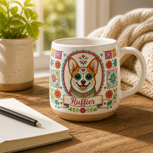Custom Sugar-Skull Pet Portrait Pottery Mug - Personalized Pottery Mug e9edb999-8ab7-40f0-89bd-bc80a9f94ecf.jpg