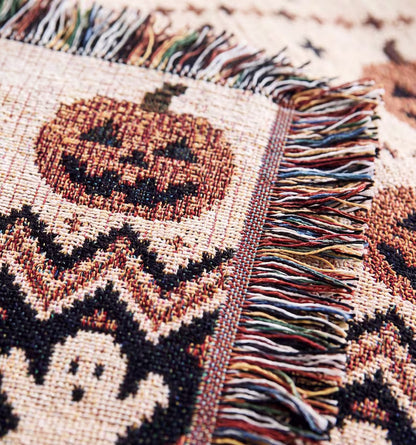 Halloween Woven Blanket gift for Halloween lover Throw Blanket Cozy Fall Spooky Season Home Decor Pumpkin Ghost Blanket Autumn Couch decor e9ef97e4-4f95-4b92-97f4-2dcb42659447-ryrtyrt-4-.jpg