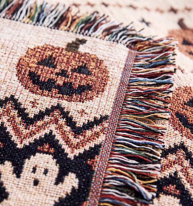 Halloween Woven Blanket gift for Halloween lover Throw Blanket Cozy Fall Spooky Season Home Decor Pumpkin Ghost Blanket Autumn Couch decor e9ef97e4-4f95-4b92-97f4-2dcb42659447-ryrtyrt-4-.jpg