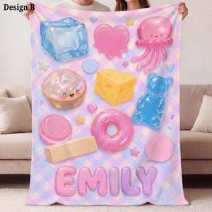 Personalized Kawaii Blanket for Kids, Custom Name Flannel Throw, Rainbow Dumpling Bao, Fidget Toy Sensory Blanket, Birthday Gift for Girls e9f573d7-9751-4ab3-8b26-9f5fee742516-B.png