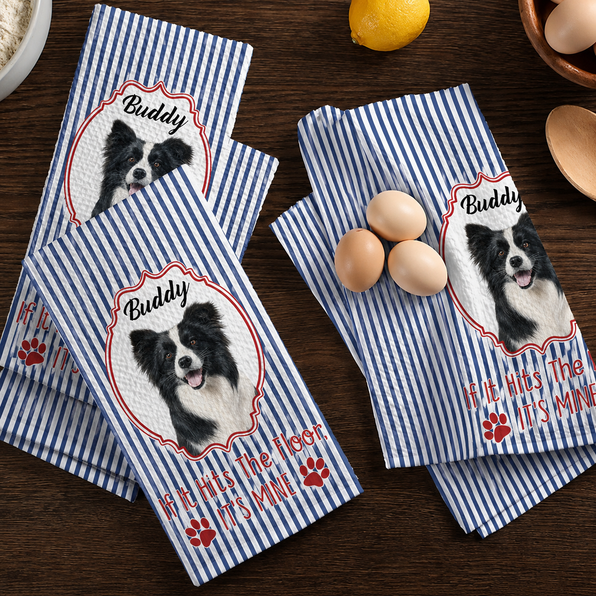 If It Hits The Floor It's Mine Dog Cat - Personalized Kitchen Towel