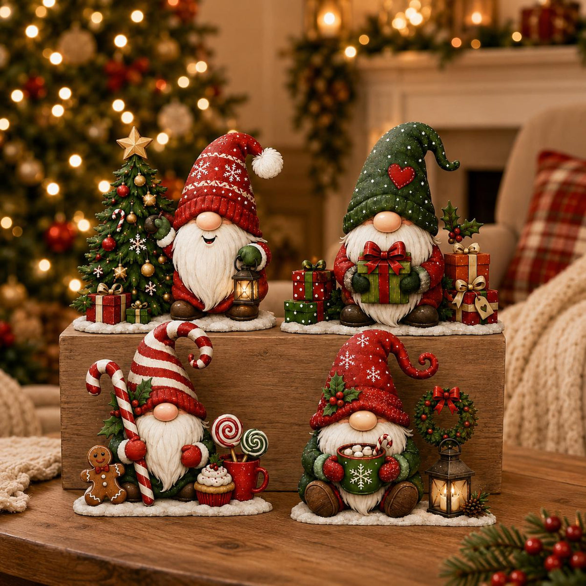 Christmas Gnome Wooden Block Set, Holiday Shelf Sitter Decor, Cute Santa Gnome Tabletop Signs, Rustic Christmas Home Decoration e9fe920d-4d22-43c5-805f-e9d7a0e23161-3.jpg