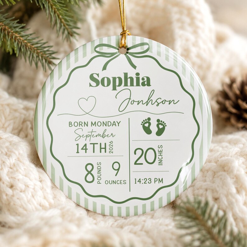Custom Striped New Baby Ornament: Baby Birth Stats Ceramic Ornament, Christmas Newborn Keepsake, Baby Shower Gift, New Parents Gift ea161c1b-1607-40e7-86a6-a31965ddd80b-ghgfhgfyghf-5-.jpg