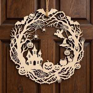 Haunted Hollow Halloween Wood Sign – Spooky Wood Sign Haunted House Wreath with Ghosts, Pumpkins & Bats, Gothic Front Door Decor ea27a347-38ba-4b86-97c5-5cd398ce9fea-6.png