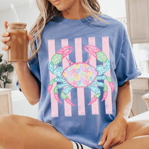Comfort Colors Crab Shirt - Preppy Crab Graphic T-shirt - Boho Summer Beach Shirt - Retro Print Nautical Image TShirt ea3e3c9f-ed65-4836-8509-a5aef4966774-11.jpg
