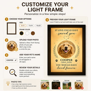 Personalized Pet Memorial Light Frame — If Love Could Have Saved You - Personalized Light Frame ea4d2645-4535-49cf-9157-0eda8df999c2.jpg