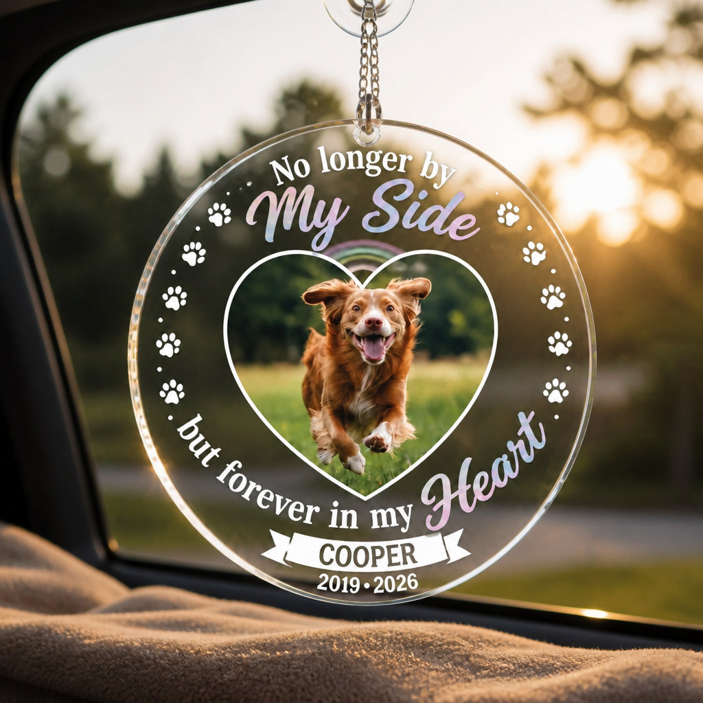 Pet Memorial Suncatcher — No Longer By My Side — Photo, Name & Years - Personalized Suncatcher Ornament ea5124d7-3804-4f76-bcb5-395655cf0836.jpg