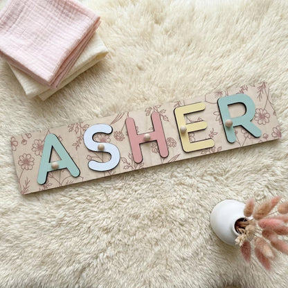 Personalized Name Puzzle, 2nd Birthday Gift, Toys for Toddler, Nursery Decor, Patterned Flower Puzzle, Baby Boy Gift, Baby Girl Busy Board ea59e3b7-9164-46a6-a5a9-dd4e14ba80d6-dsdsdsdf6y-4-.jpg