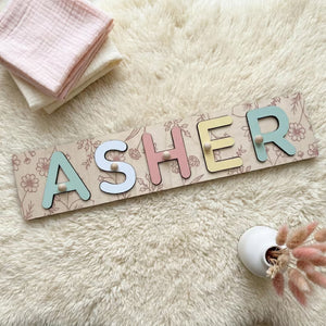 Personalized Name Puzzle, 2nd Birthday Gift, Toys for Toddler, Nursery Decor, Patterned Flower Puzzle, Baby Boy Gift, Baby Girl Busy Board ea59e3b7-9164-46a6-a5a9-dd4e14ba80d6-dsdsdsdf6y-4-.jpg