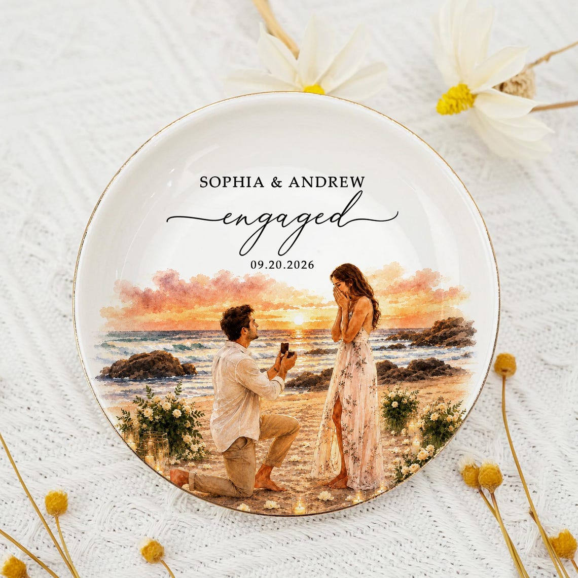 Custom Engagement Ring Dish, Proposal Photo Trinket Tray, Watercolor Couple Portrait Gift, Engaged Ornament, Engagement Gift For Her ea5a8124-56a9-4f8e-b6ca-4b30c9892e8f-2.jpg