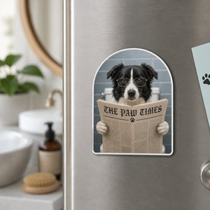 Bathroom Reader Pet Magnet – The Paw Times Custom Portrait - Personalized Custom Shape Fridge Magnet ea73c96b-b5a8-43d1-93de-0b8086a3bcb4.jpg
