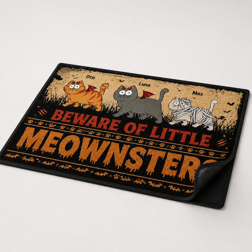 Beware of Little Meownsters - Custom Pet Cartoon Doormat - Personalized Doormat ea7d426e-8312-4c62-a1b8-e80fadd805b2.jpg