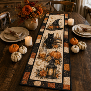 Witchy Halloween Quilted Table Runner, Black Cat Witch Hat & Pumpkin Patchwork Runner, Gothic Fall Table Decor ea956317-68df-4284-a2d8-68a51dc06d31-Image-Aug-13-2026-01_39_37-PM.png
