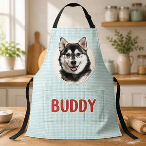 Custom Pet Photo + Name Apron – Gingham Badge - Personalized Apron eab22fc1-92e0-4a3e-849e-e44cf5860b24.png