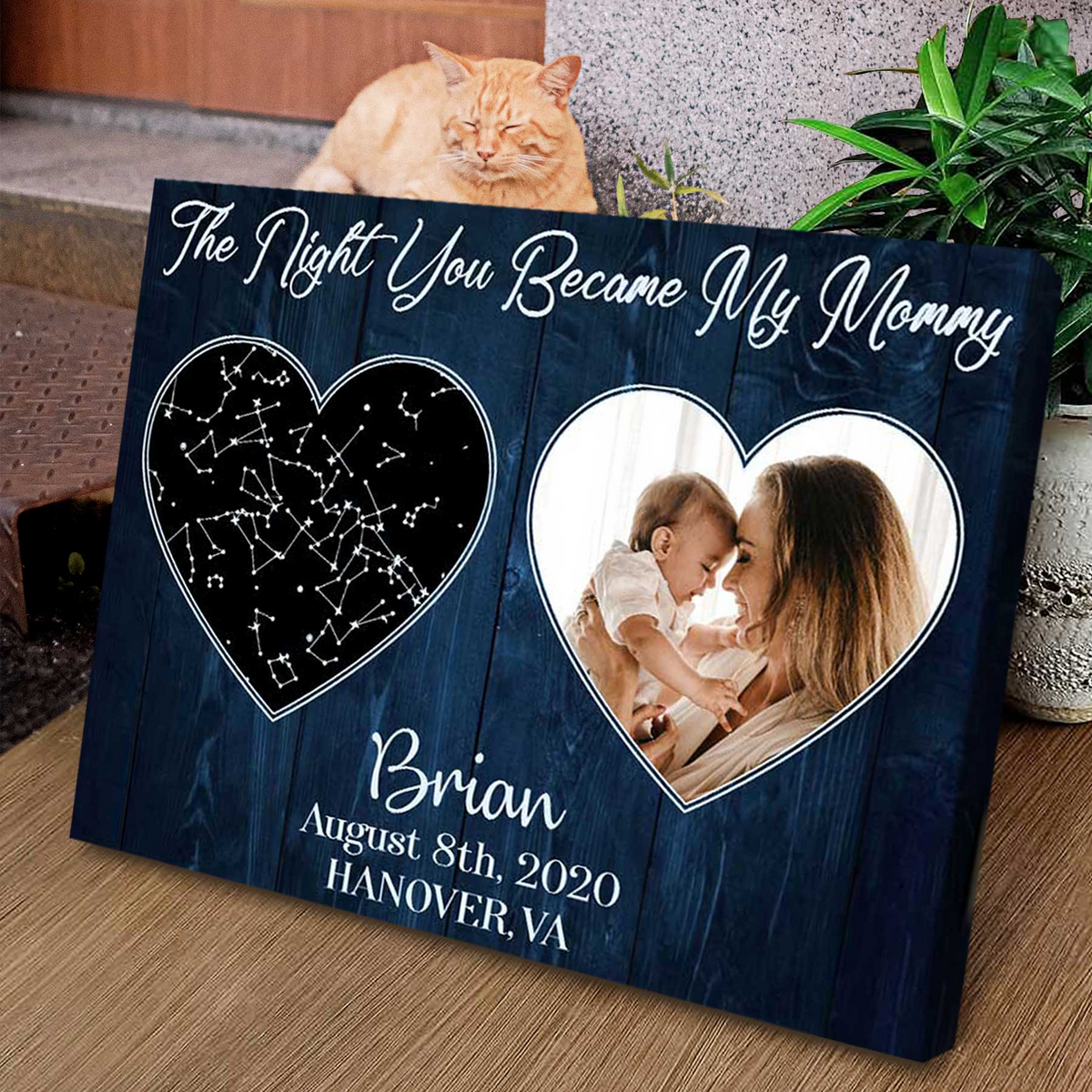 The Night You Became My Mommy Custom Star Map Print, 1st Mothers Day Star Map, Mother's Day Gift, Personalized Gifts for New Moms