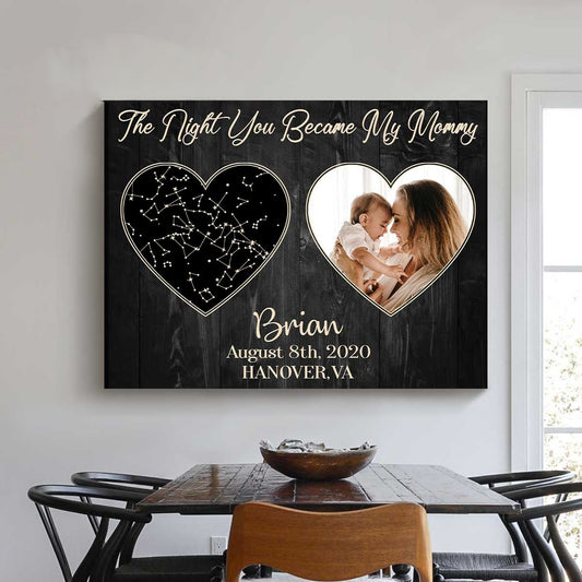The Night You Became My Mommy Custom Star Map Print, 1st Mothers Day Star Map, Mother's Day Gift, Personalized Gifts for New Moms