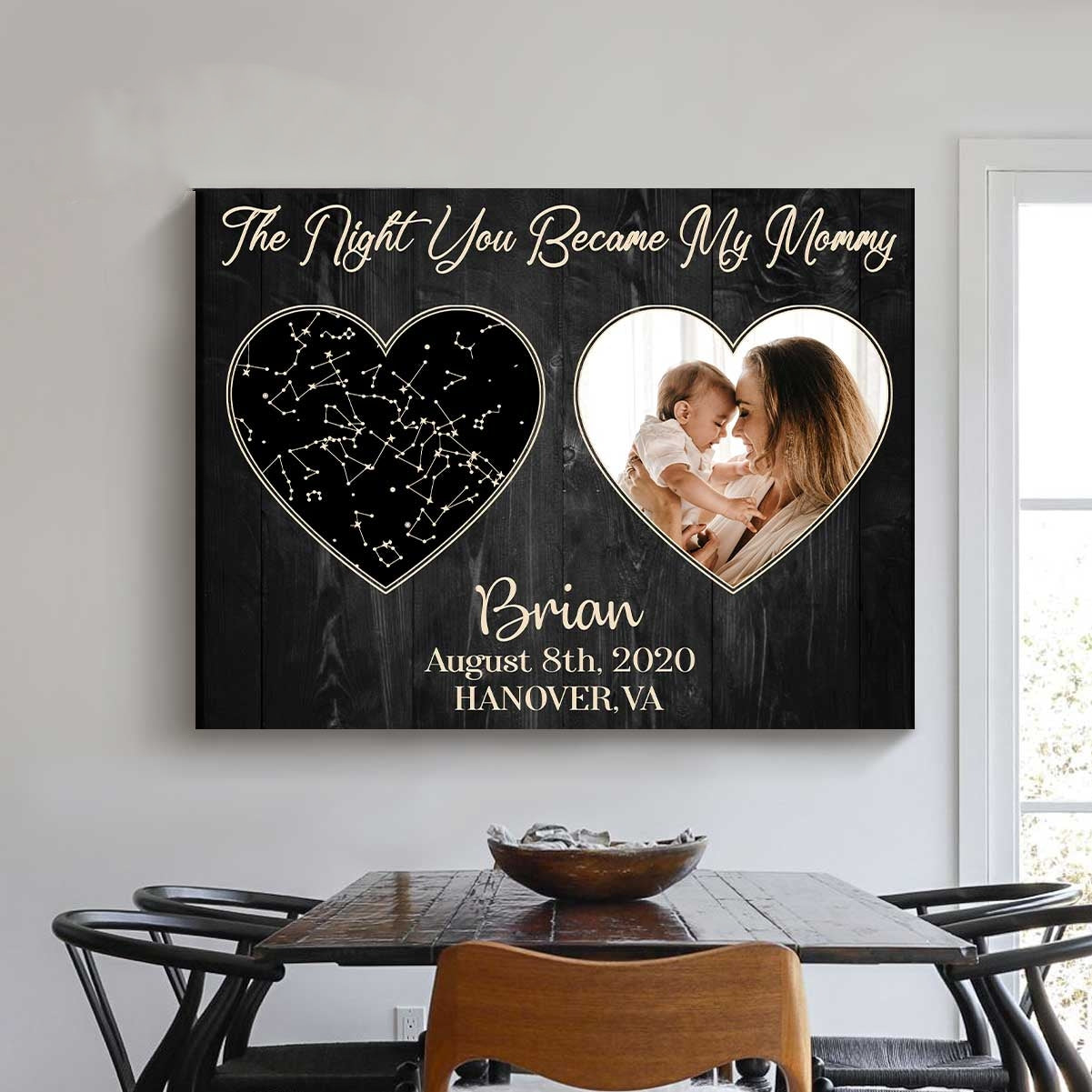 The Night You Became My Mommy Custom Star Map Print, 1st Mothers Day Star Map, Mother's Day Gift, Personalized Gifts for New Moms