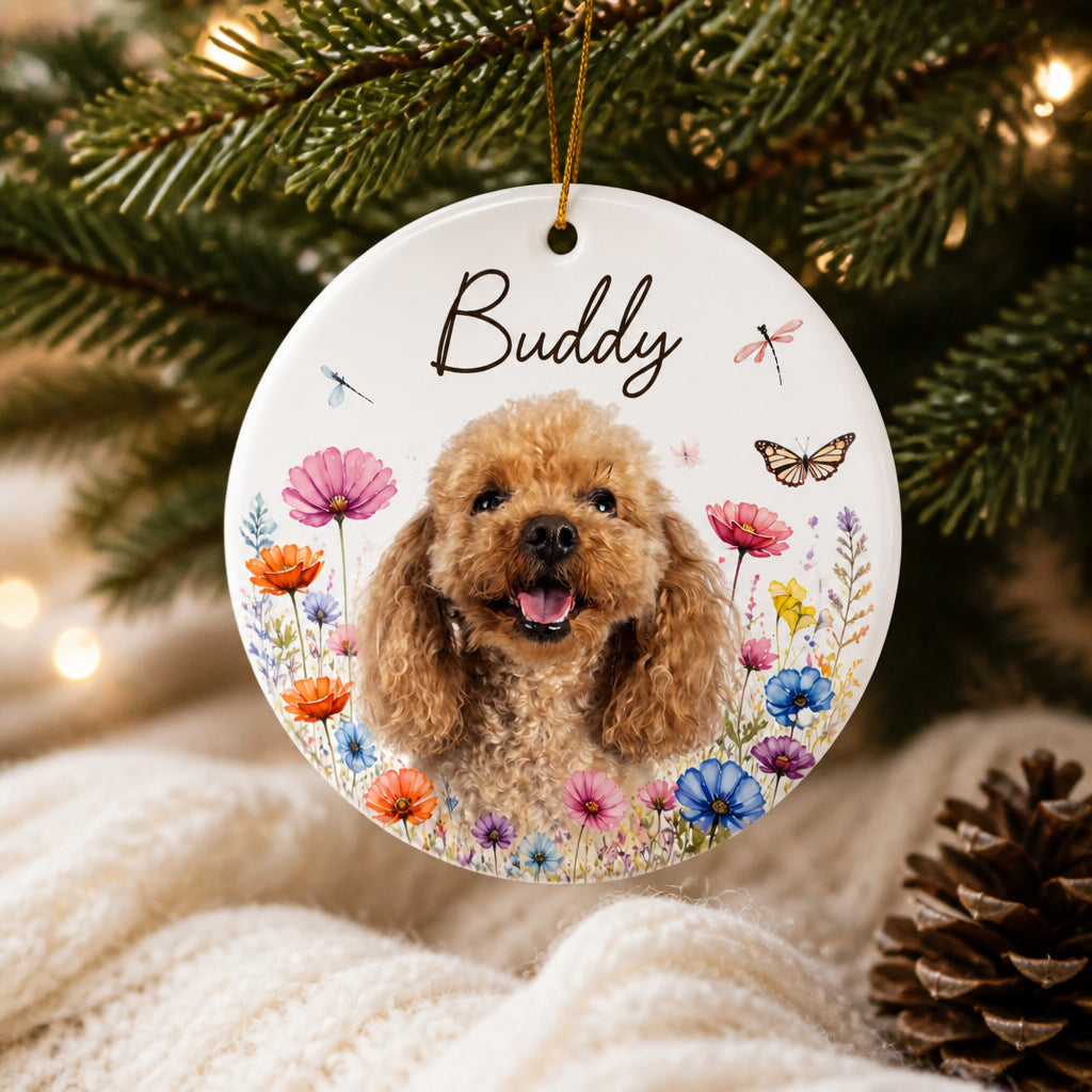 Winter Botanical Pet Photo Name Ornament - Personalized Ornament eafcb550-1b29-4d0b-9b8a-eae9a04a2092.jpg