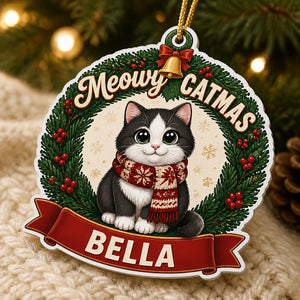 Meowy Catmas Personalized Cat Name Ornament – Wreath Edition - Personalized Laser Cut Custom Shape Ornament eb01bfbd-4c26-4608-bdbf-2383fbd18920.jpg