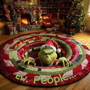 Ew People Personalized Grinch Round Mat, Custom Name Quilted Christmas Rug, Funny Holiday Doormat, Grinch Gift eb1ba81f-dffb-4397-8bb3-f2248dc6551f-gfgfgf-6-.webp