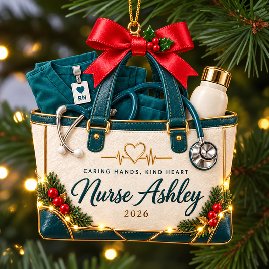 Personalized Nurse Christmas Ornament 2026 – Custom Name Tote Bag with Stethoscope and Scrubs, Nurse Appreciation and Nursing Graduation Gift eb223821-3bd1-4f3c-91e2-2031ad9f5736-Personalized-Nurse-Tote-Christmas-Ornament.png