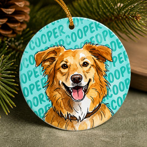 Custom Pet Portrait Ornament – Watercolor Wreath - Personalized Aluminum Ornament eb26acfc-d91e-4eca-92e6-c593116c8d44.jpg
