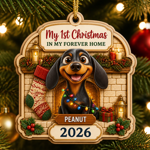 My 1st Christmas In My Forever Home – Custom Pet Photo 3-Layer Wood Ornament - Personalized 3-Layered Wood Ornament eb30636e-2271-4835-bda6-a68b9db433c4.png