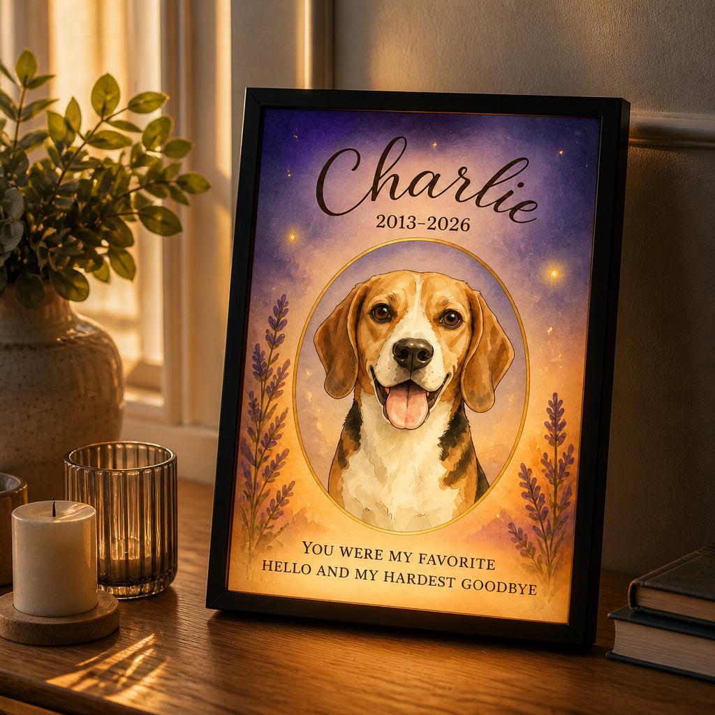 Pet Memorial Light Frame – Watercolor Portrait with Name & Years - Personalized Light Frame eb33446c-c252-41bd-a4c3-85bc0db65fa4.jpg