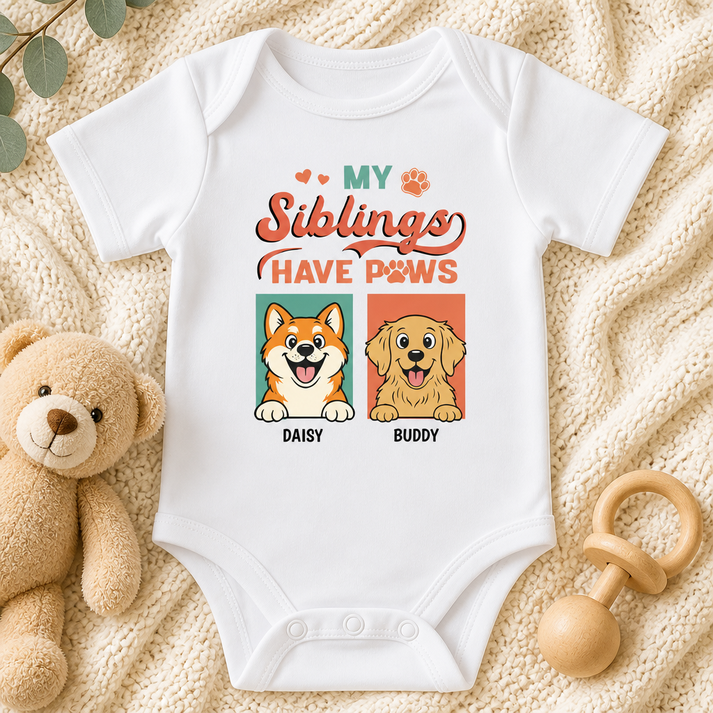 My Siblings Have Paws – Custom Pet Portrait Baby Onesie - Personalized Baby Onesie With Color eb4613b1-6355-4549-a801-b24eaee0585d.png