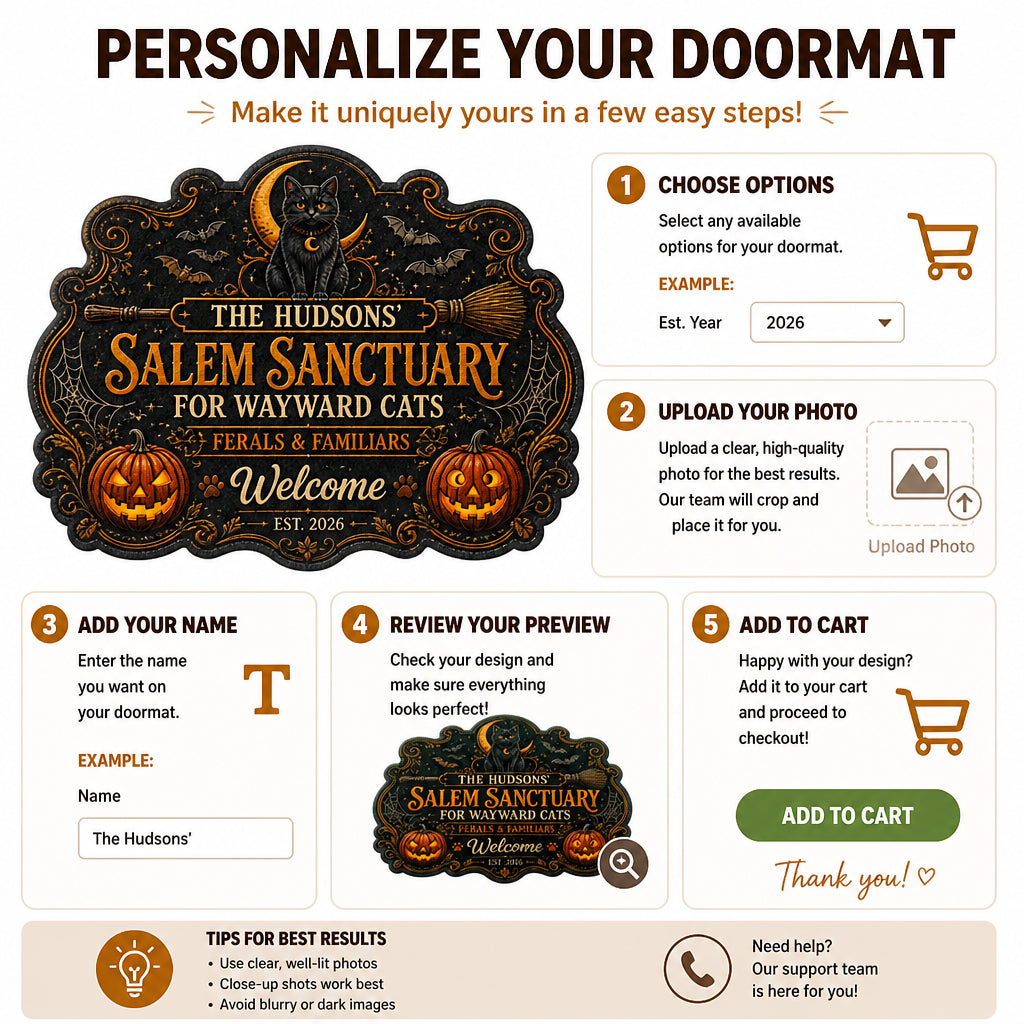 Personalized Salem Sanctuary Cat Doormat - Personalized Custom Shape Doormat (ZB) eb52fc32-2370-45b0-a8e6-5d64f8d83625.jpg