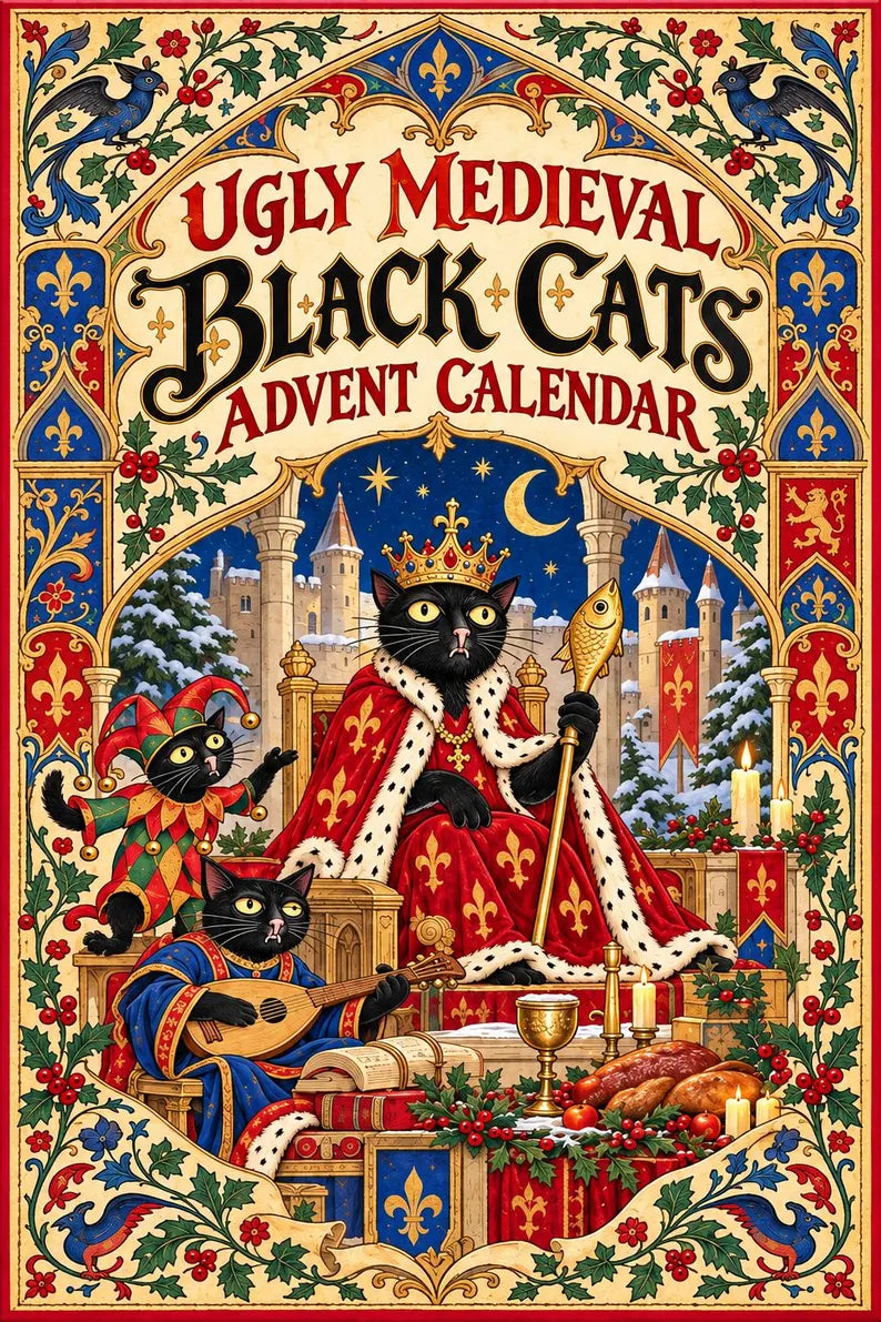 Ugly Medieval Black Cats Advent Calendar, 24 Acrylic Charms, Gothic Christmas Blind Box eb5e9331-87d2-4260-bec2-15f6315039b0-dfghdr-2-.webp