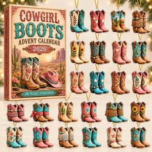Cowgirl Boots Advent Calendar 2026 - 24-Day Festive Countdown, Acrylic Charms Blind Box - Gift For Family & Friends eb672e4f-7e85-45d9-bb47-c6a364ae59ca-boots-box-charms.png
