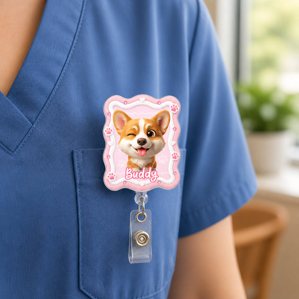 Custom Pet Photo Chibi Badge Reel – Name on Bone Label - Personalized Custom Shape Badge Reel eb7b87e9-5ea3-453b-9e45-406b92573884.jpg