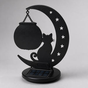 Black Cat Crescent Solar Sign – Personalized Family Name & Year - Personalized Cut Metal Sign Led Solar eb88bcc3-3672-4160-8e03-05fb789841f7.jpg