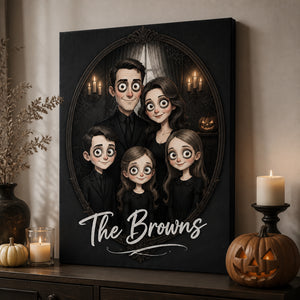 Custom Spooky Family Portrait Canvas — Gothic Cartoon From Your Photo with Family Name - Personalized Canvas eba22283-895d-4a47-a100-d739fe54356b.jpg