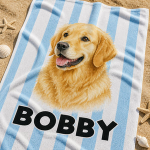 Watercolor Pet Portrait Beach Towel with Name - Personalized Beach Towel ebb1cb27-43e3-4df8-90dd-4a6cdde74589.jpg