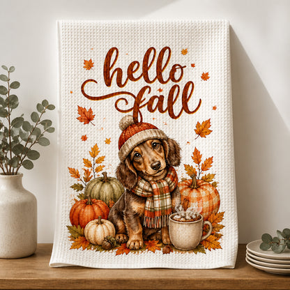 Hello Fall Custom Pet Portrait Kitchen Towel - Personalized Kitchen Towel ebb73cbc-748d-4d2c-8310-73e94a37b28d.jpg