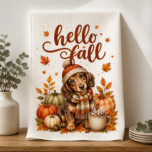Hello Fall Custom Pet Portrait Kitchen Towel - Personalized Kitchen Towel ebb73cbc-748d-4d2c-8310-73e94a37b28d.jpg