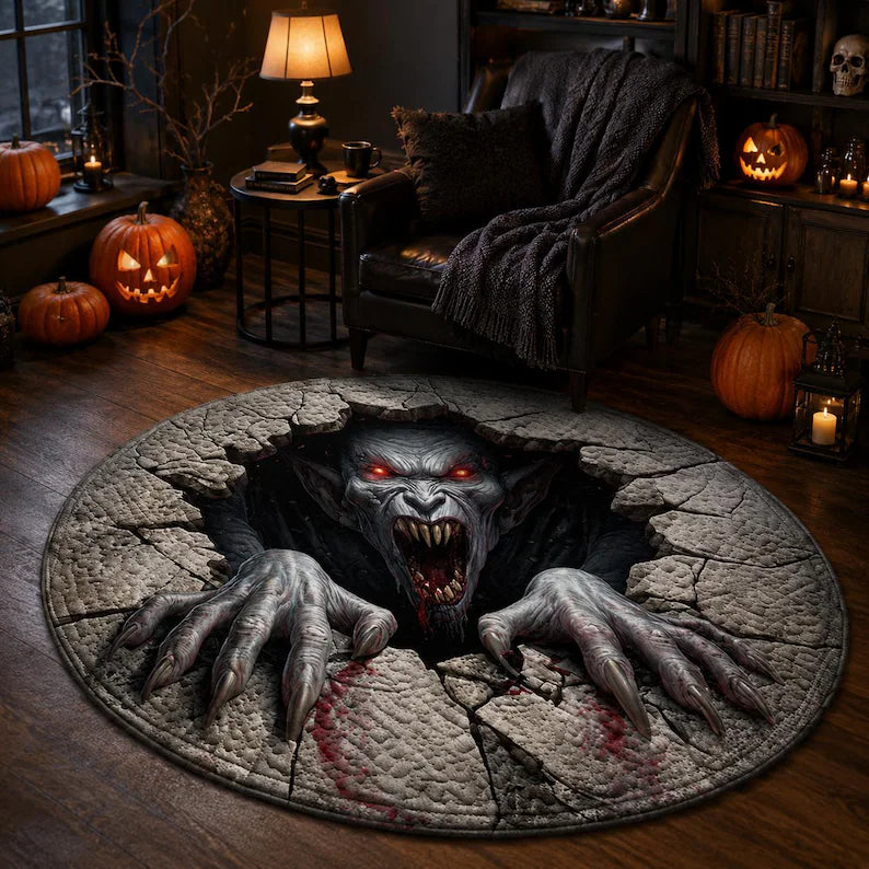 Vampire 3D Illusion Rug, Halloween Monster Round Rug, Creepy Demon Floor Mat, Horror Gothic Area Carpet, Haunted House Decor ebec2145-40b6-490c-b636-3e55f35bb5c6-cvxcbcvf-2-.webp