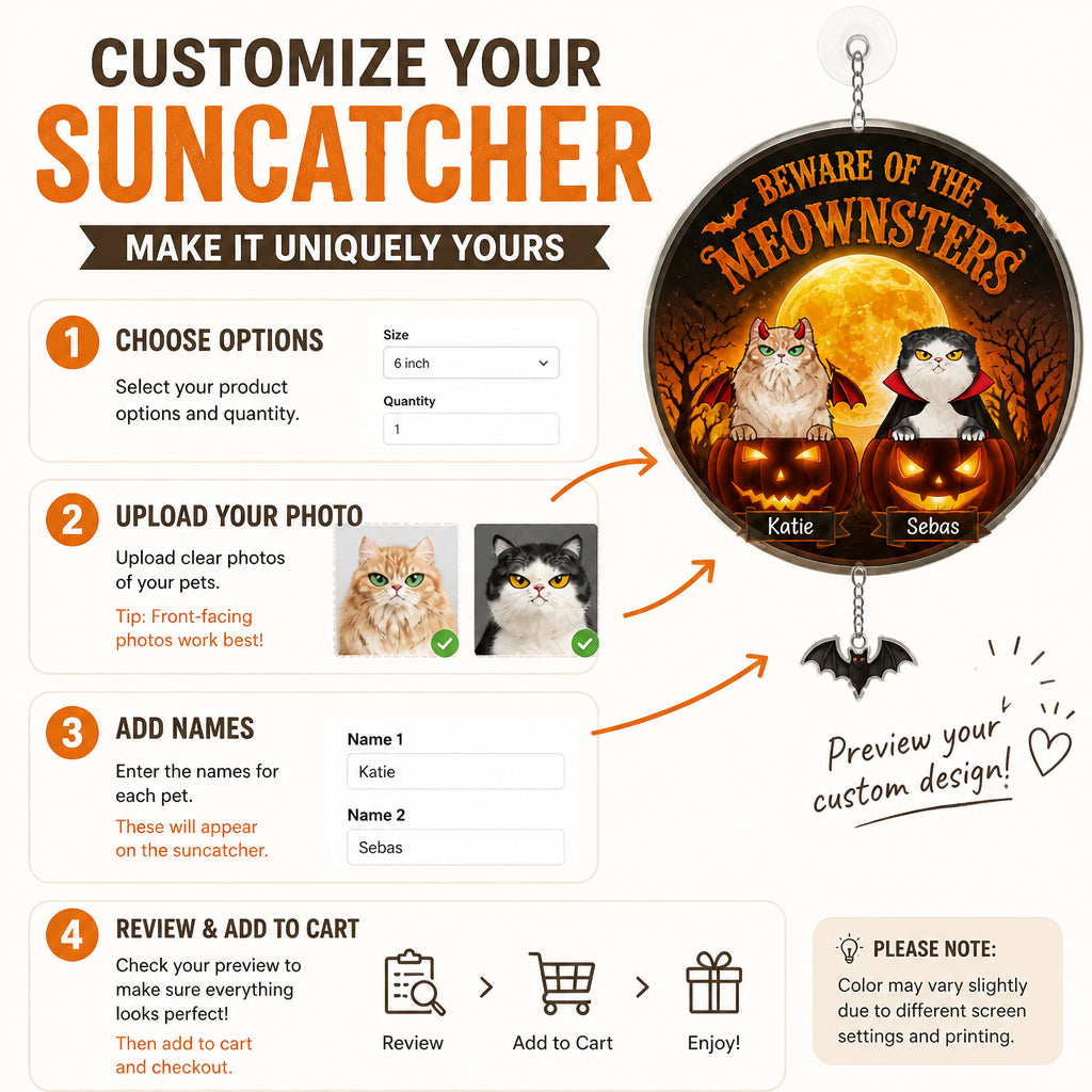 Halloween Meownsters Custom Pet Portrait Garden Flag - Personalized 1 Layered Suncatcher with Charm ebefb49d-663e-4a7e-ba04-f1089ea1ffdb.jpg