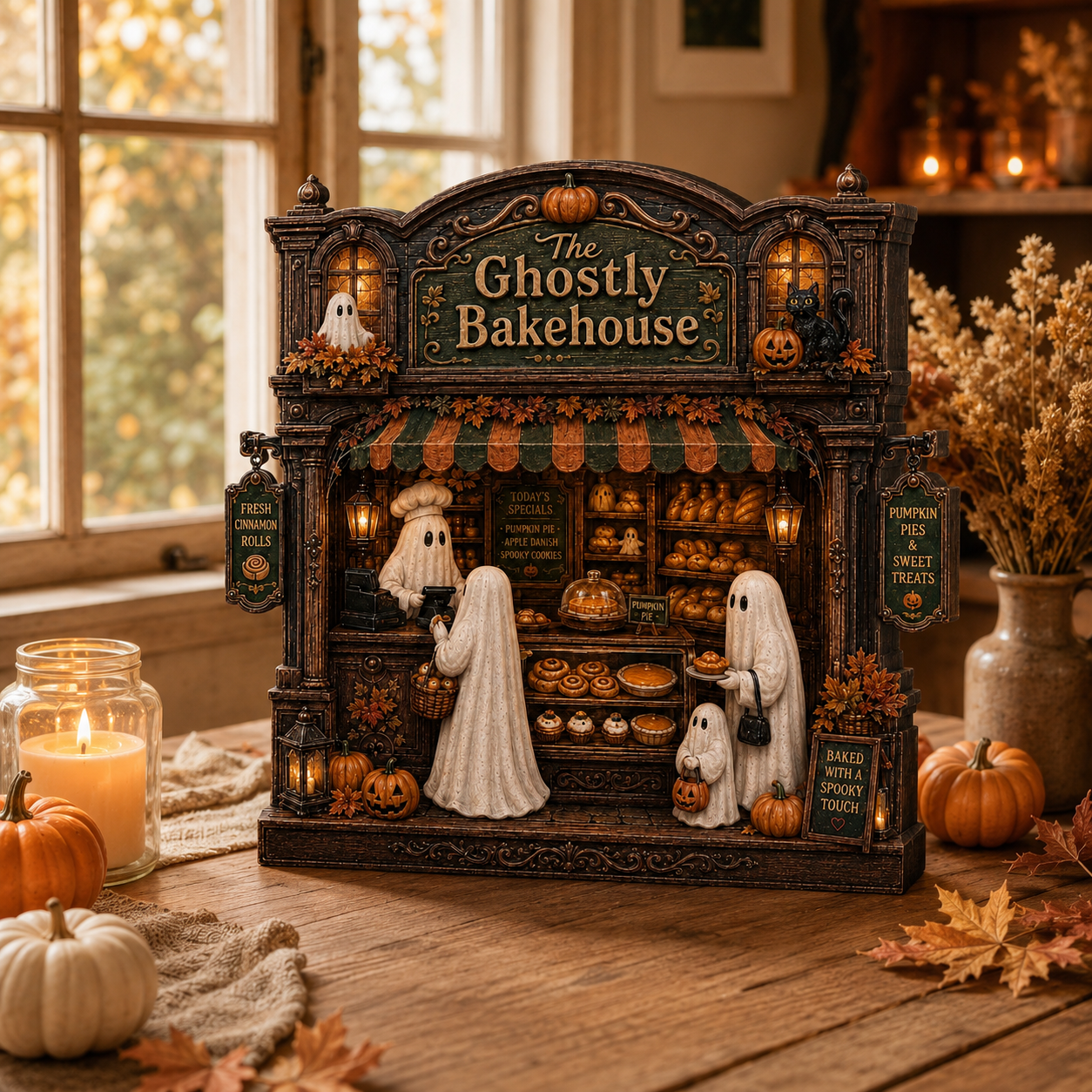 Ghostly Bakehouse Wooden Block, Halloween Ghost Bakery Decor, Spooky Pumpkin Shelf Sitter, Autumn Kitchen Counter Sign, Fall Home Decor ebf0a0cf-849c-4872-9394-2bf73244b9de-banner-1.png