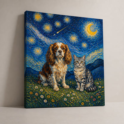 Pet Duo Under a Starry Sky – Impressionist Canvas - Canvas ebf95edb-2cdc-4535-b046-1f590a1f437e.jpg
