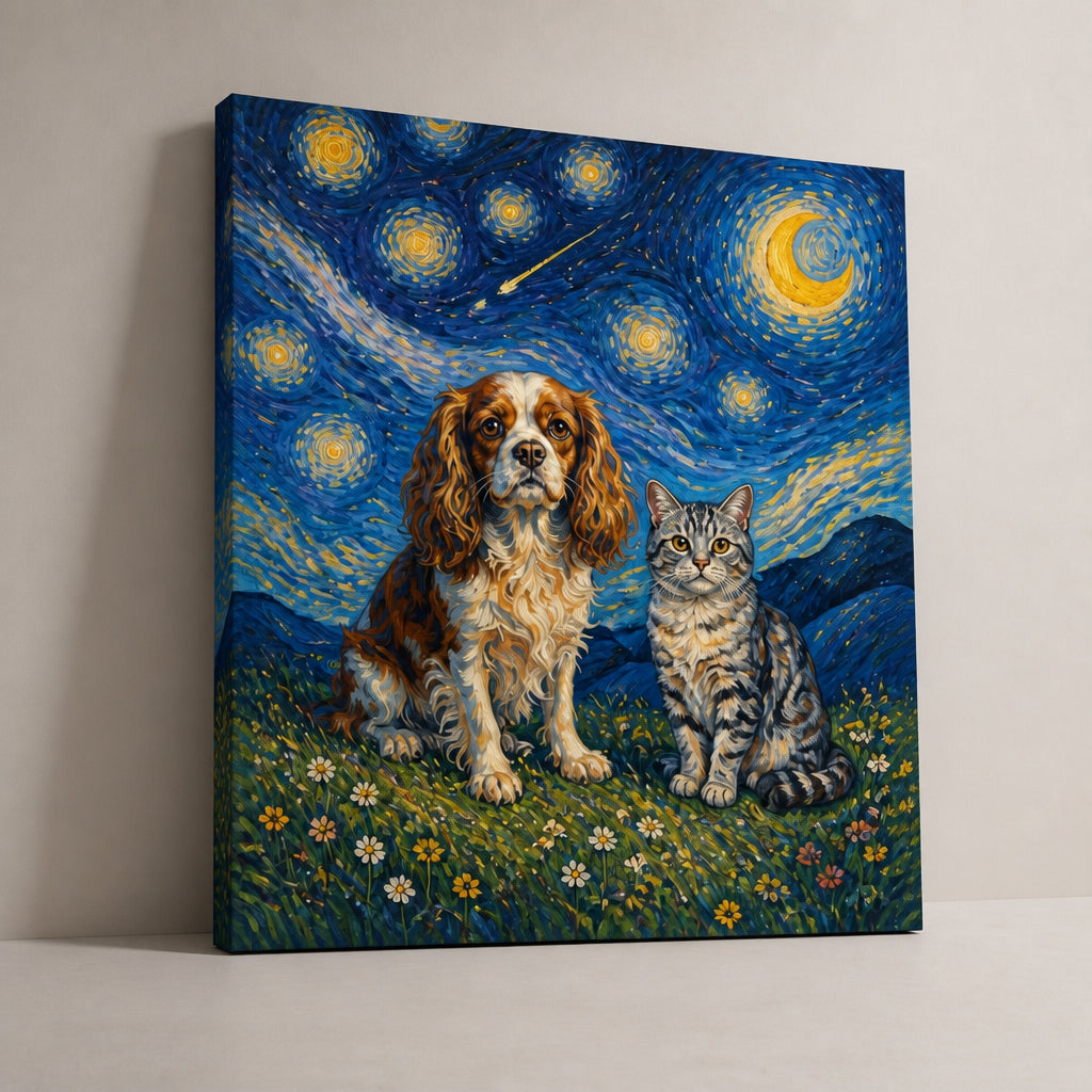 Pet Duo Under a Starry Sky – Impressionist Canvas - Canvas ebf95edb-2cdc-4535-b046-1f590a1f437e.jpg