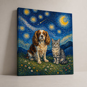 Pet Duo Under a Starry Sky – Impressionist Canvas - Canvas ebf95edb-2cdc-4535-b046-1f590a1f437e.jpg