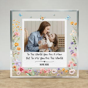 Personalized Mom Acrylic Plaque Custom Photo Gift for Mom, Floral Polaroid Keepsake, Mother s Day Gift For Mom From Daughter